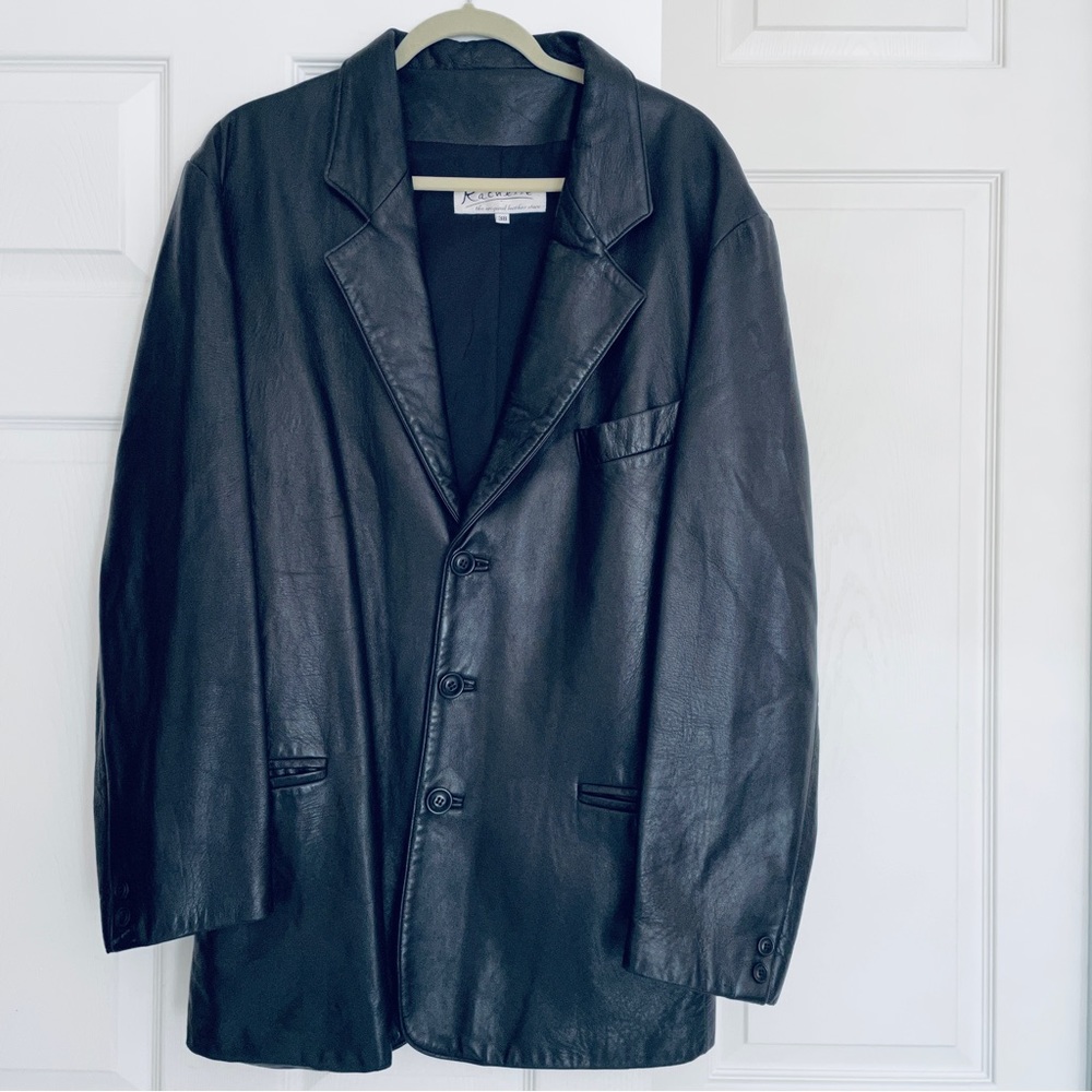 Rachelle the original leather store black leather coat/ jacket size 38 (M)